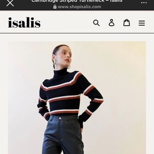 French chic striped Turtleneck Sweater
